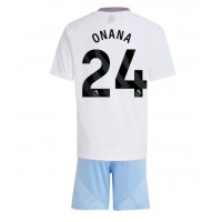 Dres Aston Villa Amadou Onana #24 Preč pre deti 2024-25 Krátky Rukáv (+ trenírky)